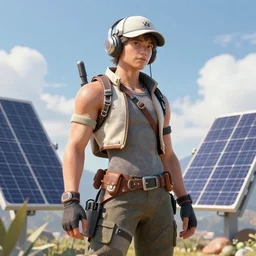 solarpunk human, cgsociety, ArtStation, unreal engine 5