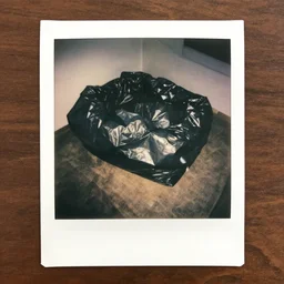 polaroid of trash bags
