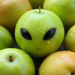 alien fruits. Extreme close-up angle.