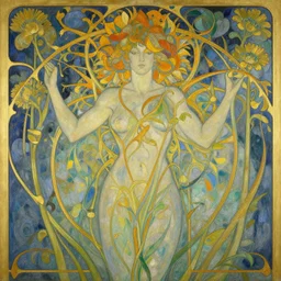 a streamline moderne art nouveau painting in the style of donato giancola, and in the style of charlie bowater, and in the style of charles dulac. symmetry, smooth, sharp focus, semi - realism, intricate ultra fine detail.