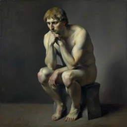 surreal painting from the thinker
