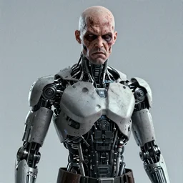 grainy photo of an ugly cyborg criminal man, bionic implants, bionic implants, cyborg criminal