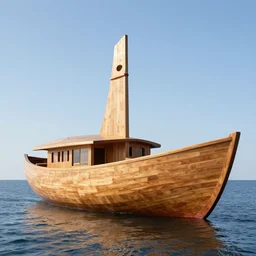 a large wooden boat designed by frank loyd wright
