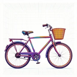 psychedelic bicycle, grid art