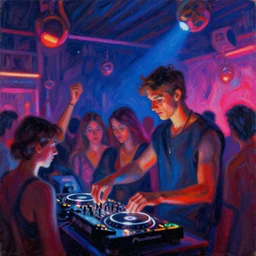9 0's ibiza club party, techno, ecstatic, night, neon lighting, painting by gaston bussiere, craig mullins, j. c. leyendecker