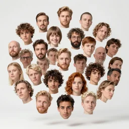 a million floating heads