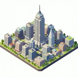 simcity isometric cityscape, video game screenshot