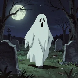 a low - quality vhs video from 1 9 9 0 of a cg ghost wandering a moonlit cemetery
