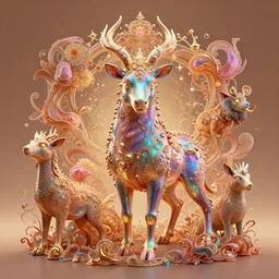iridescent opalescent animal in candyland, warm tones, bioluminescent : by michal karcz, daniel merriam, victo ngai and guillermo del toro : ornate, dynamic, particulate, intricate, elegant, highly detailed, centered, artstation, smooth, sharp focus, octane render