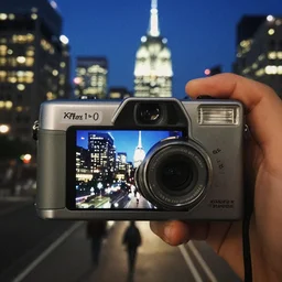 Beautiful colored-photo cameraphone 1988 soft Photograph of New York city a tnight
