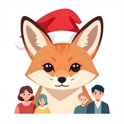 fennec fox wearing a santa hat on their head, clean cel shaded vector art. shutterstock. behance hd by lois van baarle, artgerm, helen huang, by makoto shinkai and ilya kuvshinov, rossdraws, illustration
