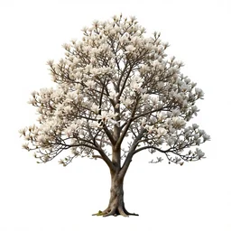 an isolated magnolia plant, full view, centered, 3 d render, art nouveau dark outlines, ultra realistic, transparent background, popular on sketchfab, pixelsquid, 8 k, volumetric lighting, super focused, no blur, trending on artstation, octane render, ultra detailed, hyperrealistic, by james gurney, greg rutkowski and alphonse mucha