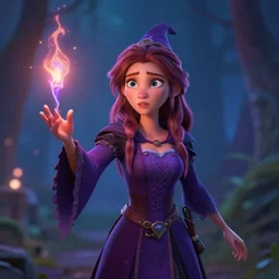 unsure young russian witch casting a spell. award - winning 3 d animation by an indie studio, rimlighting, depth of field, limited but vibrant palette, intricate details, impressionism, chiaroscuro, bokeh. 4 5 1 2