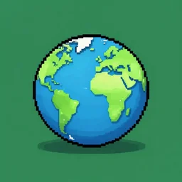 pixel art illustration of Earth