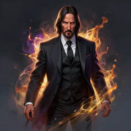 john wick as league of legends character splash art, artstation, trending, digital painting