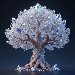a tree made of crystal gems, digital art, epic fantasy art