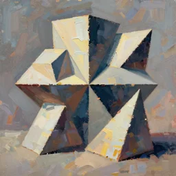 delicious geometry shapes painting wide brushstrokes highlighted