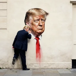 donald trump by banksy, wall art, banksy,
