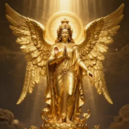Golden Angel Of light Gnostic pleroma in HD, 8k, High Resolution, Hindu aesthetic,