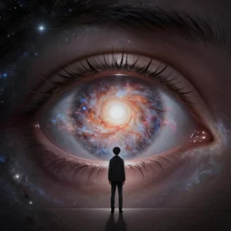 an eye looking for a hidden galaxy, extremely detailed, sharp focus, wide view, full body shot, smooth, digital illustration, by james jean, by rossdraws, frank franzzeta, mcbess, sakimichan, brosmind, steve simpson