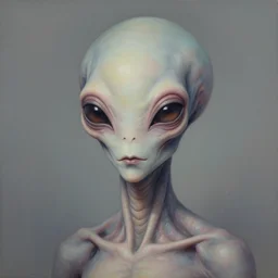 portrait of surreal alien, artwork by Daniel Merriam,