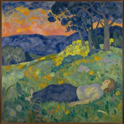 peaceful tragedy, Fresco by Gauguin by Norman Rockwell