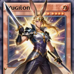 rabbit warrior - swordsman, yugioh style