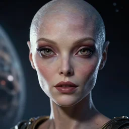 beautiful alien woman face portrait on alien planet, still from film directed by james cameron, trending picture