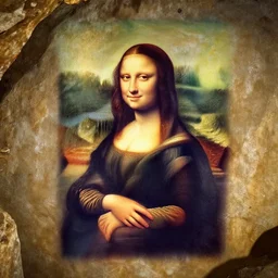 cave-painting!!! of ((((((mona lisa))))))