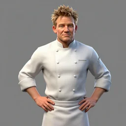 gordon ramsay in a chef uniform, a 3 d render by senior character artist | an ambient occlusion render by senior character artist, featured on polycount | featured on zbrush central, new sculpture, zbrush | sketchfab | ultradetailed | hard surface modeling | ambient occlusion | polycount