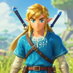 an in game portrait of sans from the legend of zelda breath of the wild, breath of the wild art style.