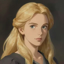 woman blond portrait, art by studio ghibli and greg rutkowski and artgerm and ilya kuvshinov, portrait, d & d, fantasy, highly detailed, digital painting, headshot, trending on artstation, concept art, sharp focus, illustration