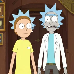 a portrait of rick sanchez and morty smith from rick and morty by giuseppe arcimboldo