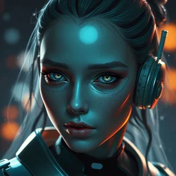 portrait of an android artist, beautiful digital art, artstation cgsociety highly - detailed masterpiece