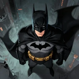 batman looking over gothem digital art
