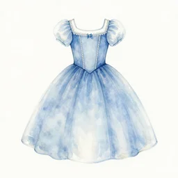 ocean themed princess dress, watercolor