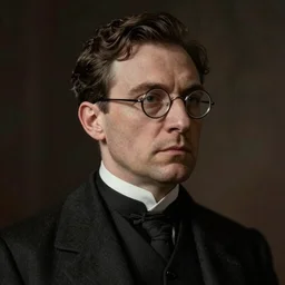 photo of a 1 9 2 0 s lawyer, high collar, round glasses, dark, brooding, atmospheric lighting, intricate, ultra detailed, well composed, best on artstation, cgsociety, epic, stunning, gorgeous, intricate detail, wow, masterpiece