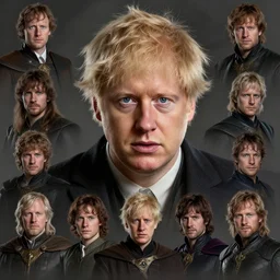 boris johnson in lord of the rings, character art, by various concept artists, redshift render, hyperrealistic face, photorealistic render