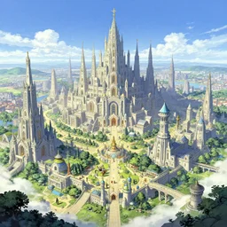 the holy nation, fantasy city art by james c. christensen and noriyoshi ohrai