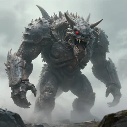 giant monsters pop out from the fog, fine detail, trending on artstation, michel donze