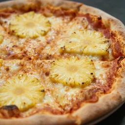 pizza with pineapple toppings close up, 4 k, cinematic shot, photorealistic