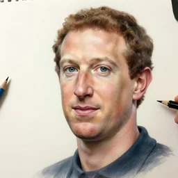 pavel durov draws a portrait of samark zuckerberg, realism, 8 k detail, soft light, depth of field, focus