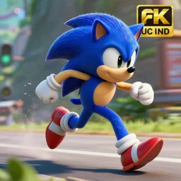 sonic running so fast he breaks time, highly detailed, by anne stokes, photorealism, 8 k uhd, cinematic, unreal engine 5, candid photography