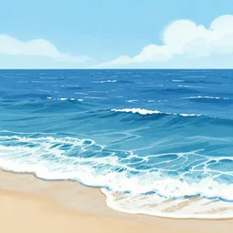 sketch of an ocean in ms paint, trending on artstation