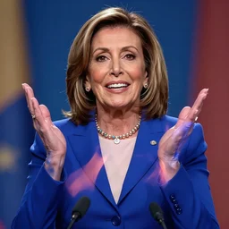 epic professional symmetrical digital art of nancy pelosi, accent lighting, painted, intricate, detailed, cheery, fun, effervescent, by roberto ferri, epic, stunning, gorgeous, much wow, much detail, cinematic, masterpiece, unreal engine render