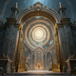 the gate to the eternal kingdom of spirals, fantasy, digital art, hd, detailed.
