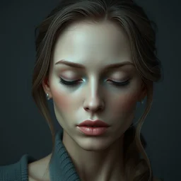 3 d portrait of closed eyes gina by vitaly bulgarov, ultra hyper realistic, cgi, trending on artstation