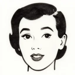 female!!! tex avery!!! macro face shot!! flat ink sketch by tex avery and peter bagge face close up headshot in the style of tex avery