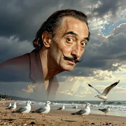 surreal landscape, surrealism, beach, seagulls, esao andrews, victor enrich, dali