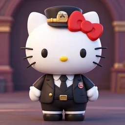 hello kitty as a mafia gangster, 8 k, hyper realistic, unreal engine, trending on artstation